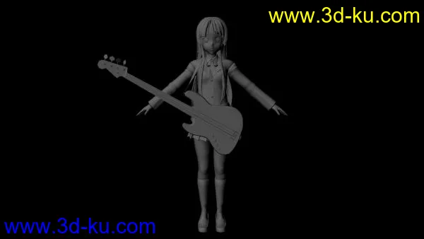 吉他卡通女孩模型的图片1