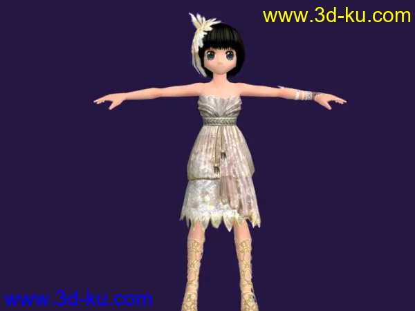 高贵典雅的跳舞女孩模型的图片2