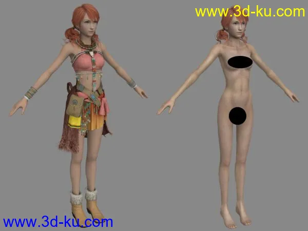 最终幻想13 香草·戴亚·欧尔巴 Vanille·Dia·Oerba（含人体）模型的图片2