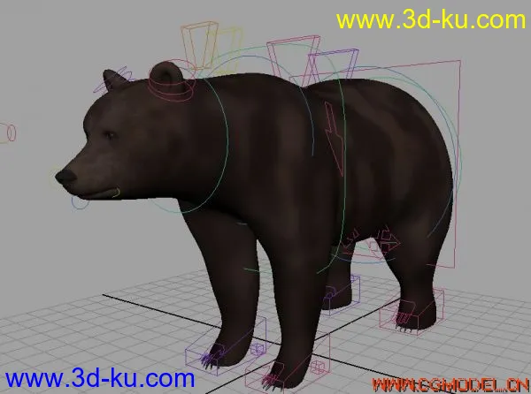 电影级熊带材质绑定和毛发模型的图片1