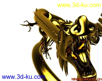 3D打印模型超牛的黄金神龙 带贴图~~的图片