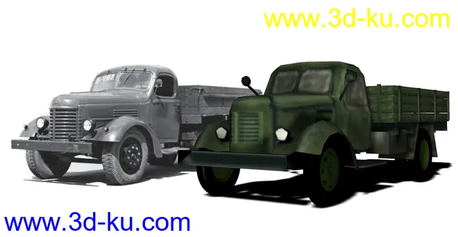 中国解放军 3D模型库 - 解放卡车 CA10的图片1