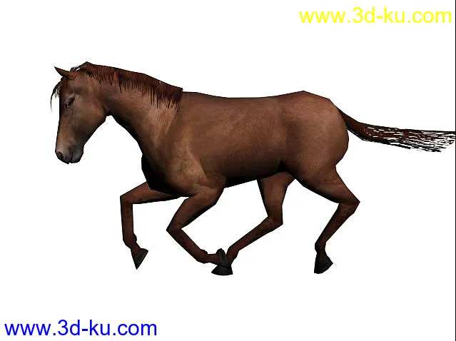 发一个自己做的马的动画 奔跑+走路模型的图片1