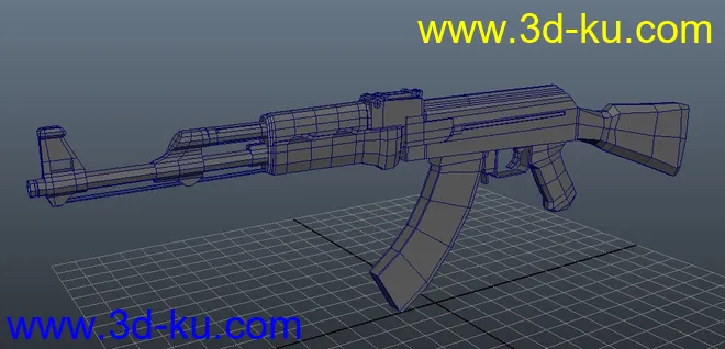 两个点做的AK47 低模，游戏能用应该..模型的图片1