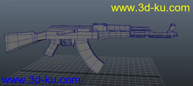 两个点做的AK47 低模，游戏能用应该..模型的图片2