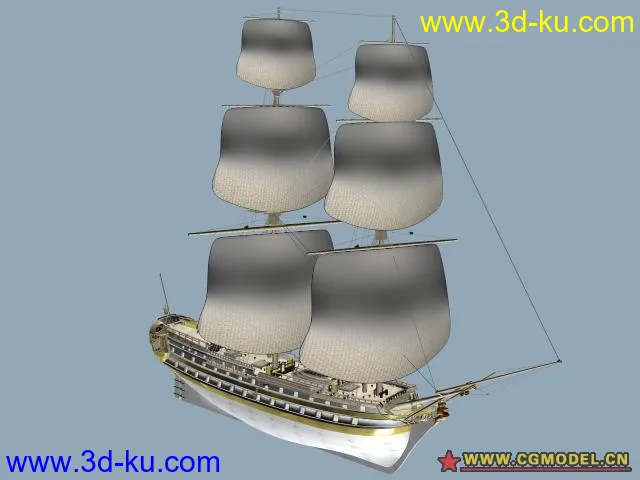 白色大帆船模型的图片1