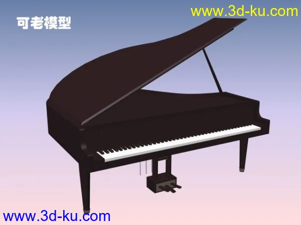 送你一台钢琴3dmax模型（三脚钢琴）的图片1