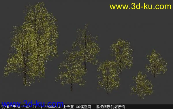 一组树木低模，有4季贴图哦，刚整理的，给需要的人模型的图片2