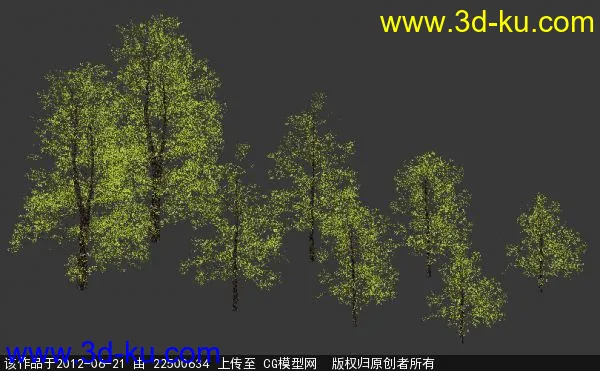 一组树木低模，有4季贴图哦，刚整理的，给需要的人模型的图片3