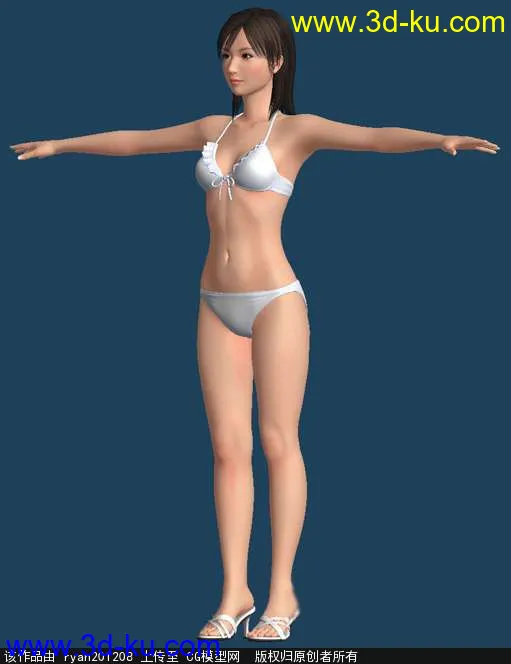 maya女孩模型材质下载的图片1