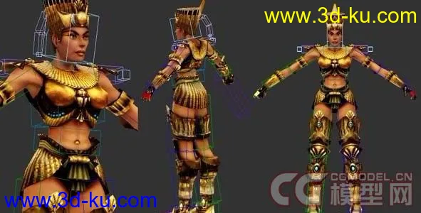 已蒙皮的埃及女战士模型的图片1