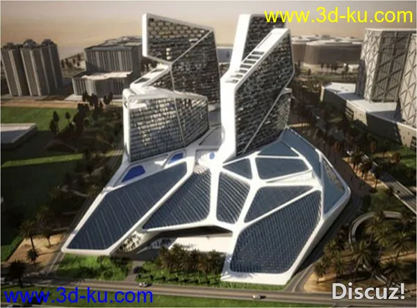 为项目做的一个未来太阳能大楼模型的图片1