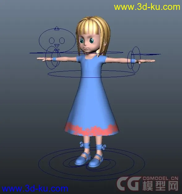 可爱小女孩萝莉（已绑定）模型的图片2