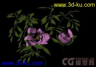 3D打印模型牡丹花（可调节花开大小）的图片