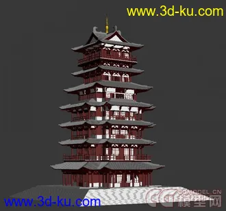 3D打印模型陕西商南某公园——魁星楼的图片