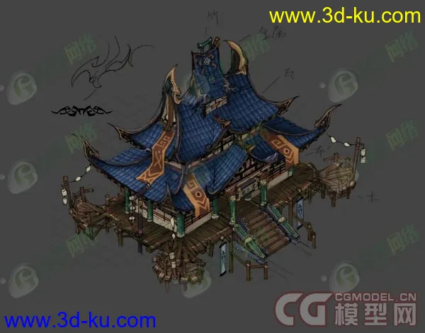 古代建筑_上海绿岸网络的测试题模型的图片3