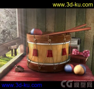 3D打印模型窗边的鼓的图片