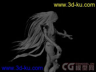 3D打印模型长发飘逸滴女战士的图片