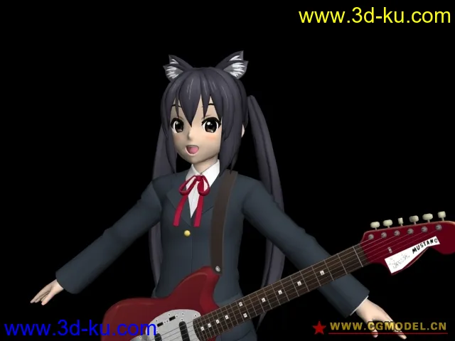 可爱的吉他女孩模型的图片1