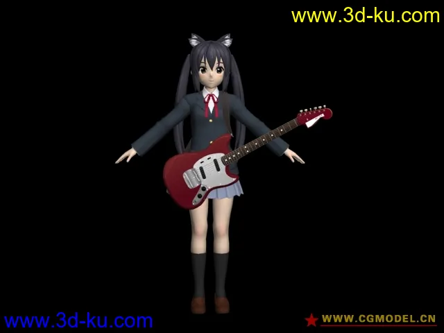 可爱的吉他女孩模型的图片3