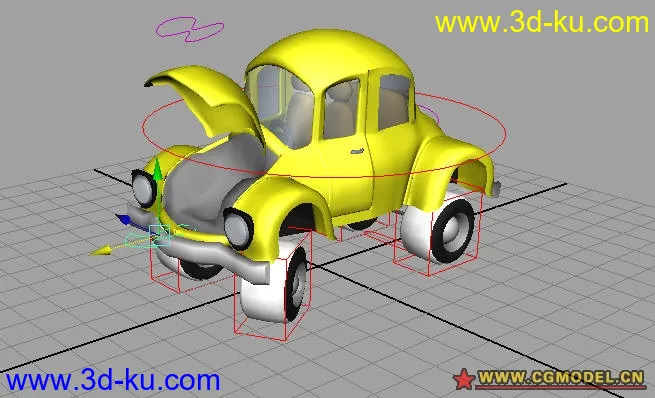 卡通汽车(带绑定)模型的图片3