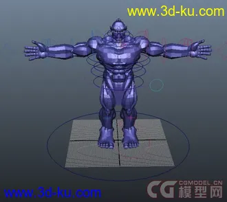 3D打印模型大力士..骨骼绑定完成的图片