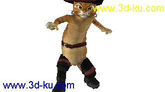 3D打印模型穿靴子的猫（骨骼+动作+贴图）的图片