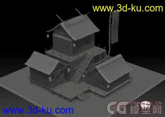 3D打印模型小场景客栈的图片