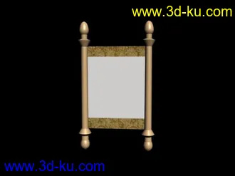 3D打印模型圣旨卷轴；可以添字做动画用的图片