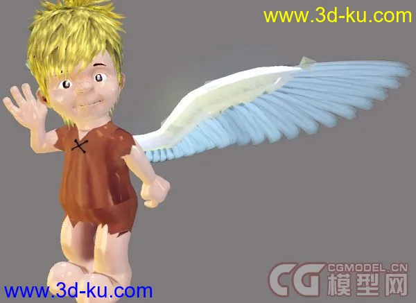 天使和卡通天使绑定翅膀（骨骼+动作+贴图）模型的图片4
