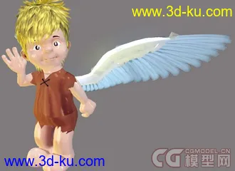 3D打印模型天使和卡通天使绑定翅膀（骨骼+动作+贴图）的图片