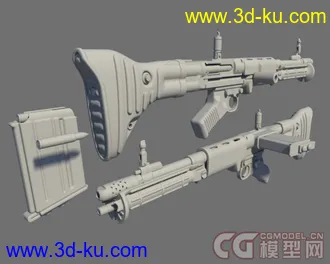 3D打印模型再上把枪,FG-42后期型（依然是卡通版本的）的图片