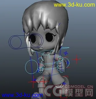 3D打印模型Q版小女孩！带绑定！带动画！开始学动画的可以下载的图片