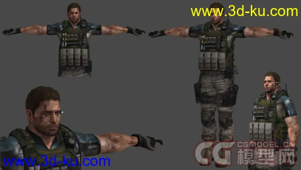 PS3 Resident Evil 6 Chris Redfield Fully Poseable模型的图片1