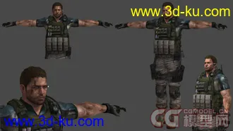 3D打印模型PS3 Resident Evil 6 Chris Redfield Fully Poseable的图片