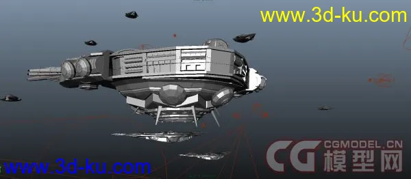 maya 超级高精度太空战舰 带动画 带灯光模型的图片1