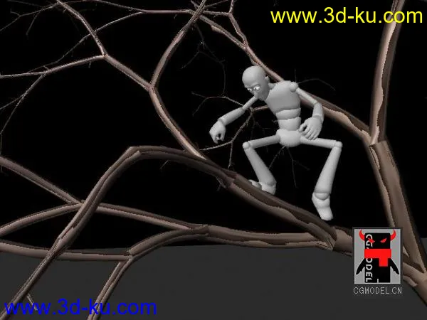 maya人物在树上的动画模型的图片3