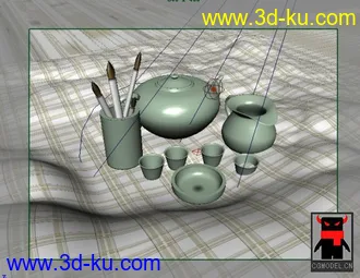 3D打印模型茶壶 材质、灯光、贴图都有，练习时随便做的的图片