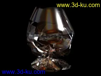 3D打印模型带破碎动作的酒杯（动作+贴图）的图片