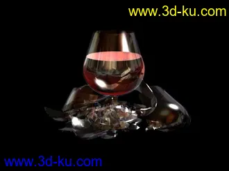 3D打印模型带破碎动作的酒杯（动作+贴图）的图片