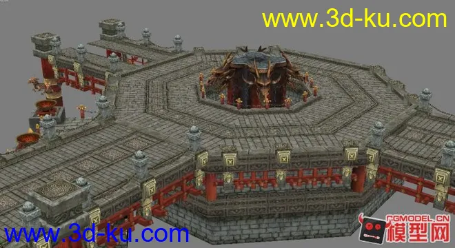 《轩辕传奇》之轩辕城皇屋及其它3D场景模型下载的图片1