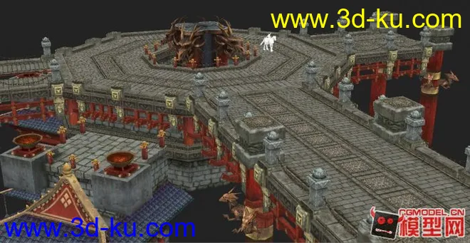 《轩辕传奇》之轩辕城皇屋及其它3D场景模型下载的图片2