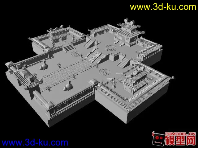 古代府邸场景建筑模型的图片1
