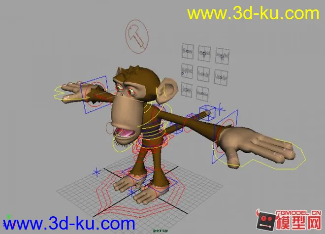 免费 猴子 动物 表情 骨骼模型的图片1