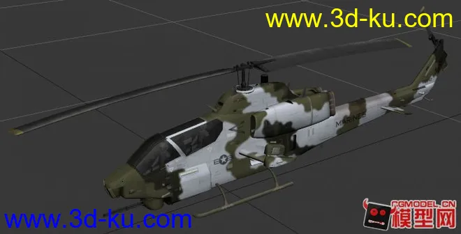 [Lock On] 美海军陆战队AH-1W超级眼镜蛇直升机 模型下载带贴图的图片1