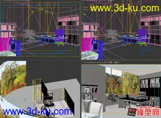 3D打印模型漂亮的白色书房的图片