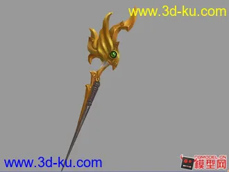 金钗武器  网游模型 贴图256*256  有2010版3d-max,c4d,obj,psd,tga文件的图片