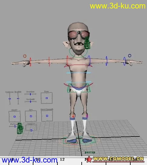 带骨骼绑定设置动画练习必备模型的图片1