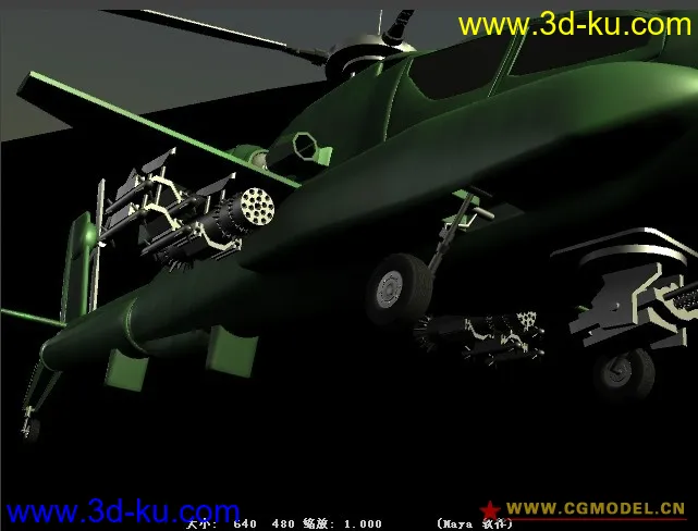 阿帕奇战斗直升机动画模型的图片3
