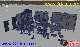 3D打印模型一些项目用的动画小家具的图片